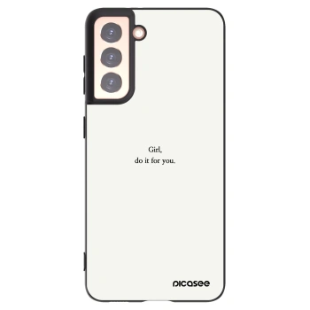 Picasee Μαύρη θήκη σιλικόνης για Samsung Galaxy S21 5G G991B - Girl, do it for you