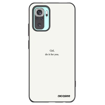 Picasee Μαύρη θήκη σιλικόνης για Xiaomi Redmi Note 10 Pro - Girl, do it for you
