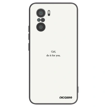 Picasee Μαύρη θήκη σιλικόνης για Xiaomi Poco F3 - Girl, do it for you