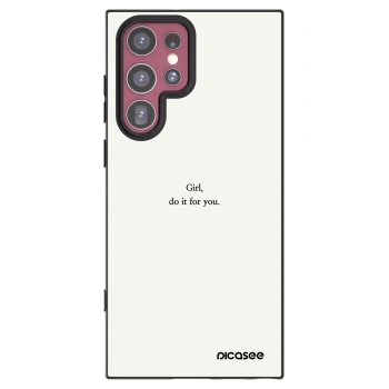 Picasee Μαύρη θήκη σιλικόνης για Samsung Galaxy S22 Ultra 5G - Girl, do it for you