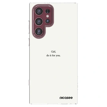 Picasee διαφανής θήκη σιλικόνης Samsung Galaxy S22 Ultra 5G - Girl, do it for you