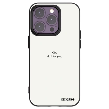 Picasee Μαύρη θήκη σιλικόνης για Apple iPhone 14 Pro - Girl, do it for you