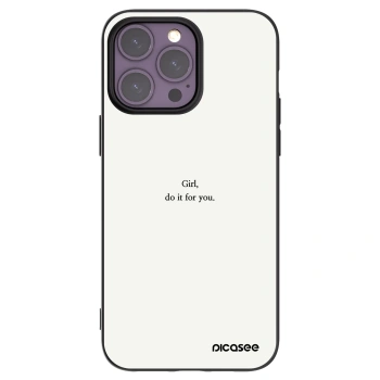 Picasee Μαύρη θήκη σιλικόνης για Apple iPhone 14 Pro Max - Girl, do it for you