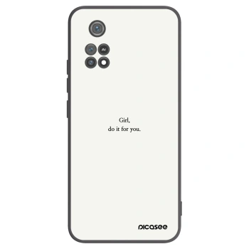 Picasee Μαύρη θήκη σιλικόνης για Xiaomi Poco M4 Pro - Girl, do it for you
