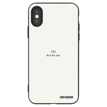 Picasee Μαύρη θήκη σιλικόνης για Apple iPhone X/XS - Girl, do it for you