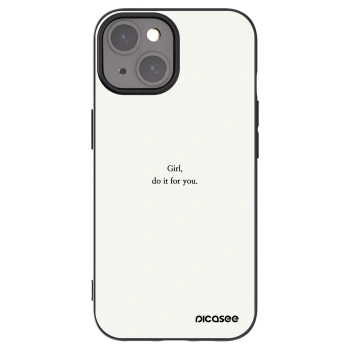 Picasee Μαύρη θήκη σιλικόνης για Apple iPhone 15 - Girl, do it for you