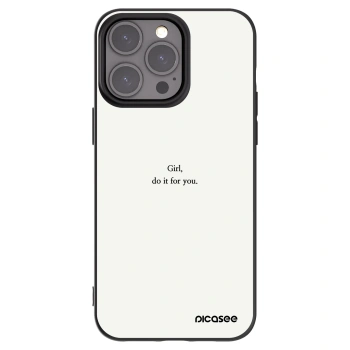 Picasee Μαύρη θήκη σιλικόνης για Apple iPhone 15 Pro Max - Girl, do it for you