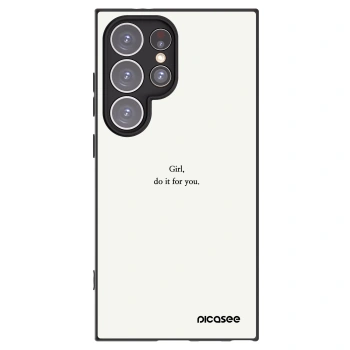 Picasee Μαύρη θήκη σιλικόνης για Samsung Galaxy S24 Ultra S928B 5G - Girl, do it for you