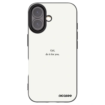 Picasee Μαύρη θήκη σιλικόνης για Apple iPhone 16 - Girl, do it for you