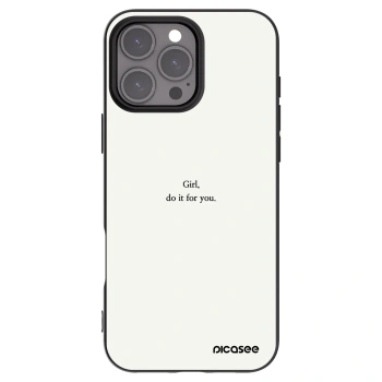 Picasee Μαύρη θήκη σιλικόνης για Apple iPhone 16 Pro Max - Girl, do it for you