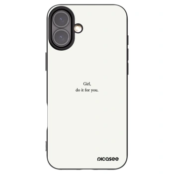 Picasee Μαύρη θήκη σιλικόνης για Apple iPhone 16 Plus - Girl, do it for you