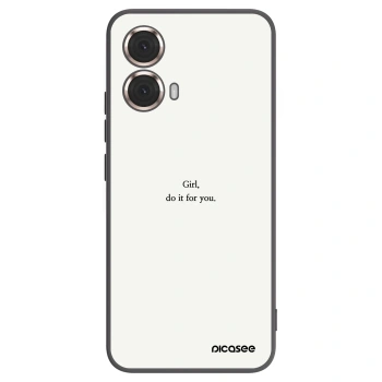 Picasee Μαύρη θήκη σιλικόνης για Motorola Moto G85 - Girl, do it for you