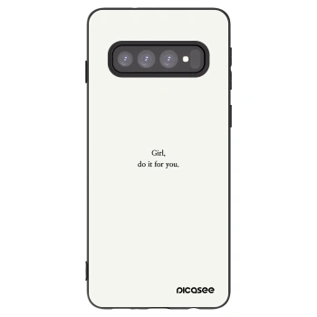 Picasee Μαύρη θήκη σιλικόνης για Samsung Galaxy S10 G973 - Girl, do it for you