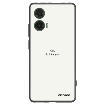 Picasee Μαύρη θήκη σιλικόνης για Motorola Moto G35 5G - Girl, do it for you