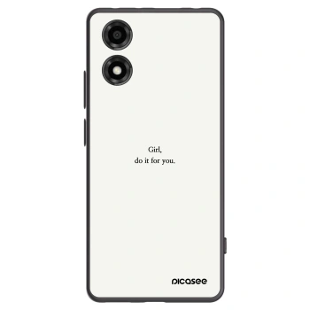 Picasee Μαύρη θήκη σιλικόνης για Motorola Moto E14 - Girl, do it for you