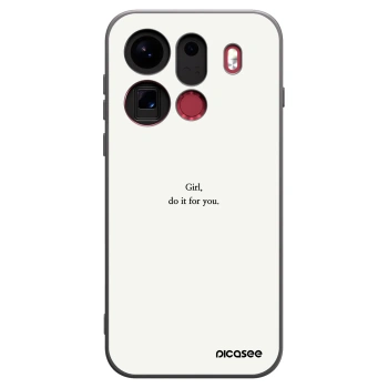 Picasee Μαύρη θήκη σιλικόνης για OPPO Find X9 Pro - Girl, do it for you