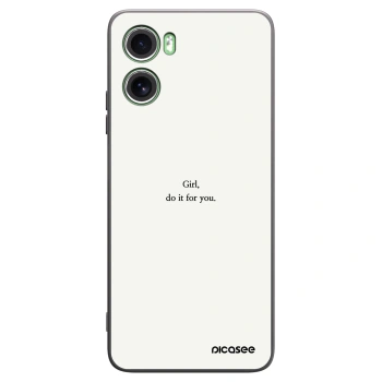 Picasee Μαύρη θήκη σιλικόνης για Motorola Moto G06 - Girl, do it for you