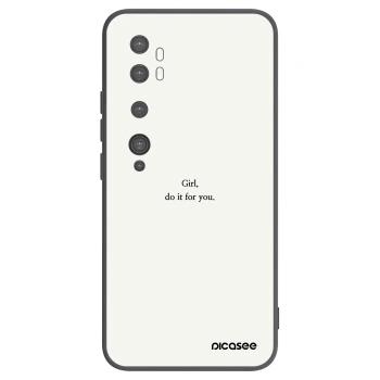 Picasee Μαύρη θήκη σιλικόνης για Xiaomi Mi Note 10 (Pro) - Girl, do it for you