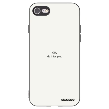 Picasee Μαύρη θήκη σιλικόνης για Apple iPhone SE 2020 - Girl, do it for you