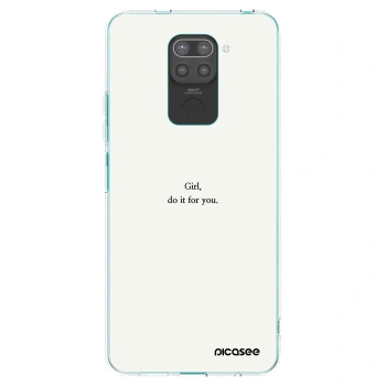 Picasee Μαύρη θήκη σιλικόνης για Xiaomi Redmi Note 9 - Girl, do it for you