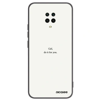 Picasee Μαύρη θήκη σιλικόνης για Xiaomi Redmi Note 9S - Girl, do it for you