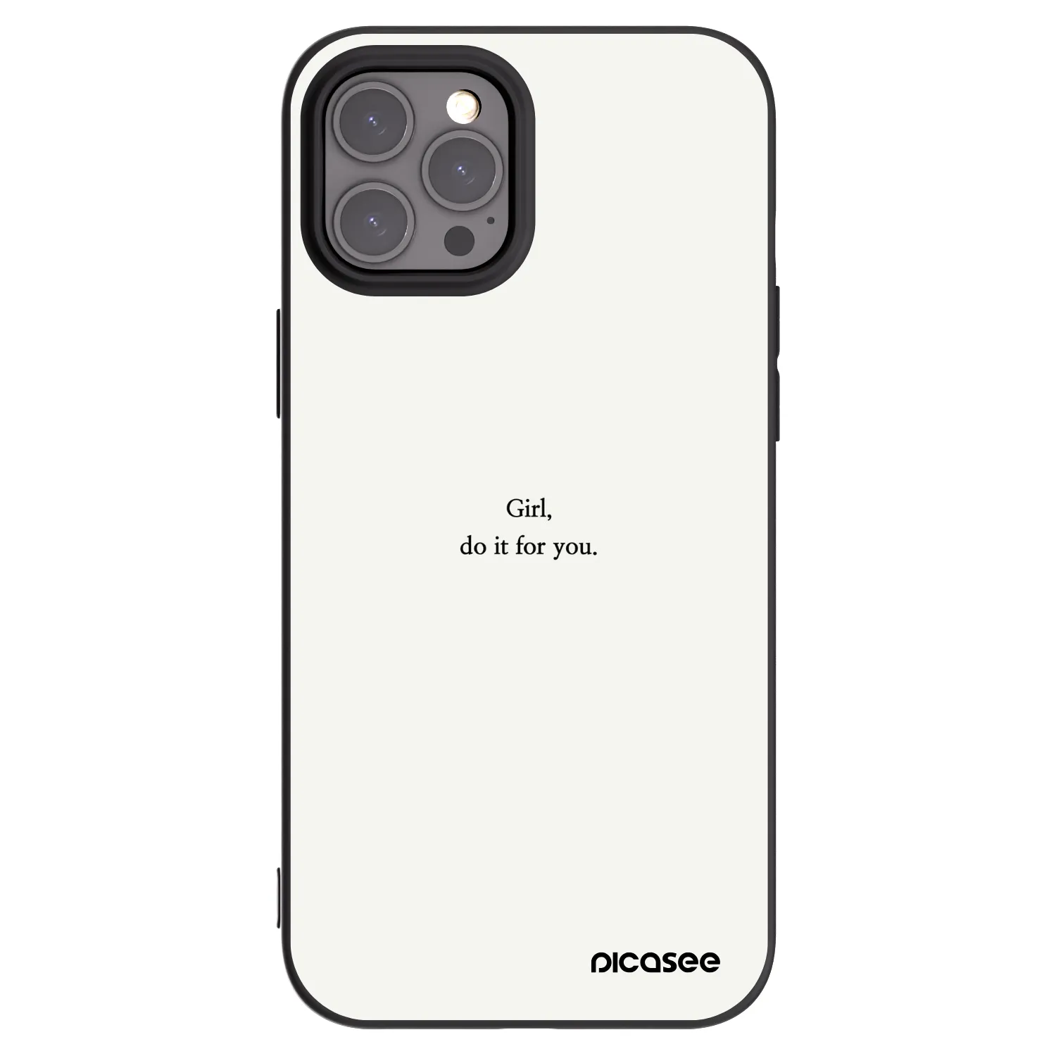 Picasee Μαύρη θήκη σιλικόνης για Apple iPhone 12 Pro Max - Girl, do it for you