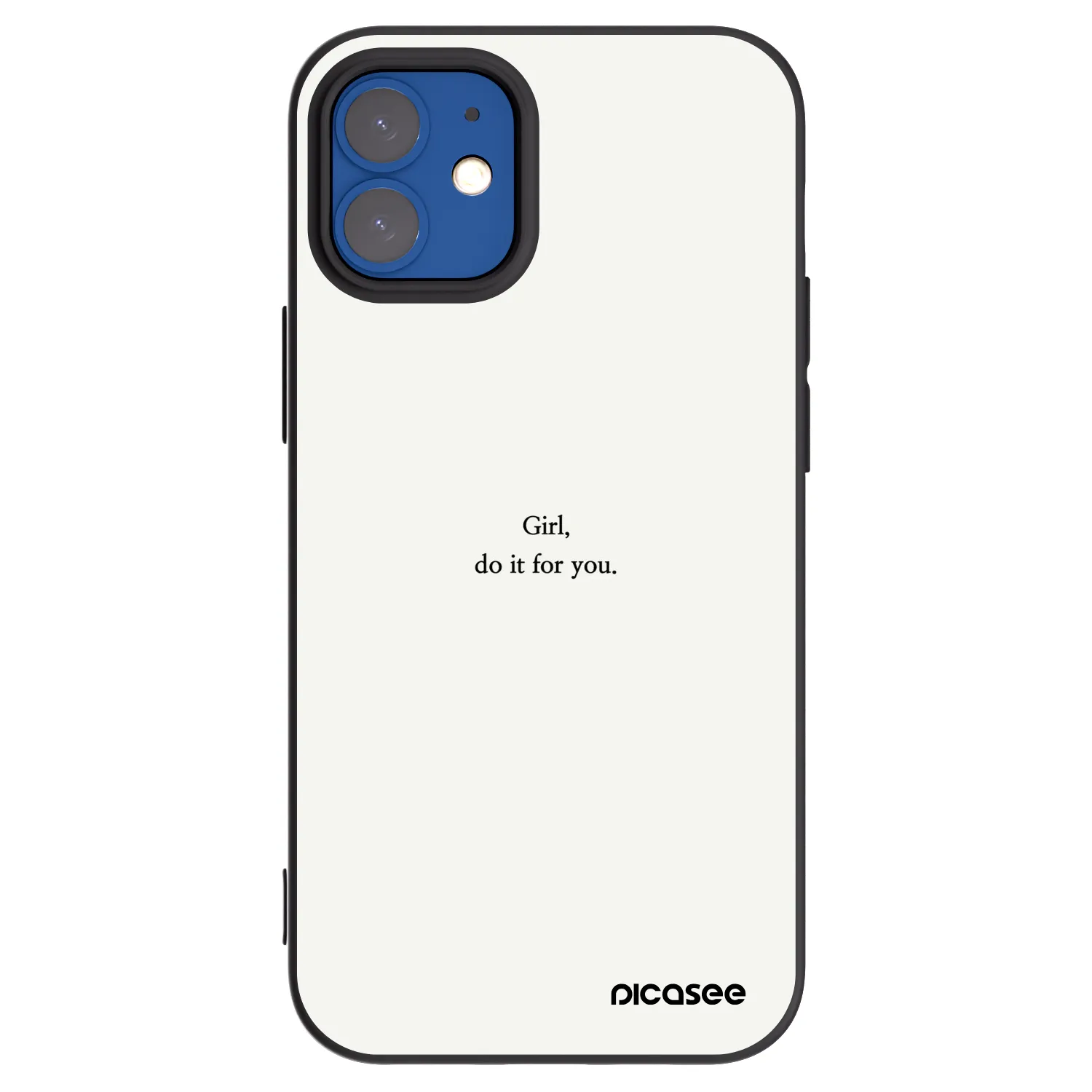 Picasee Μαύρη θήκη σιλικόνης για Apple iPhone 12 mini - Girl, do it for you