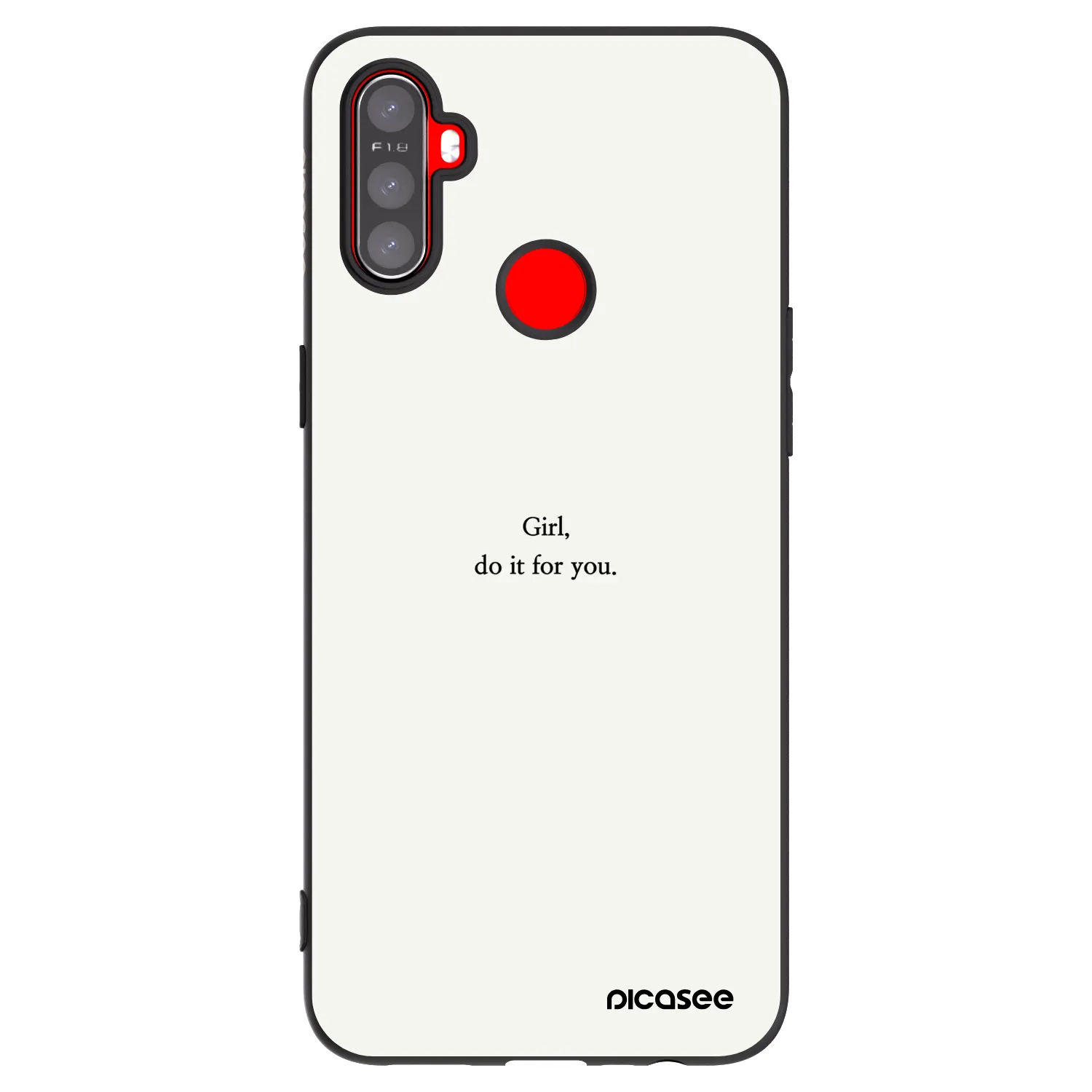 Picasee Μαύρη θήκη σιλικόνης για Realme C3 - Girl, do it for you
