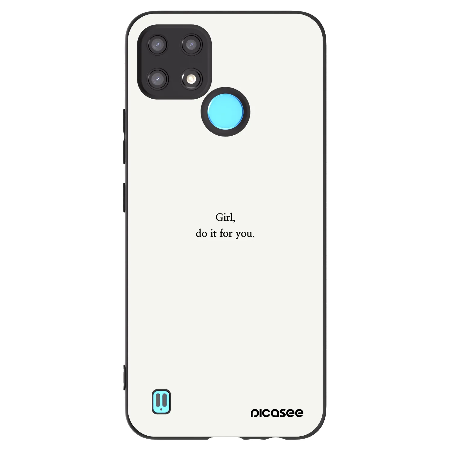 Picasee Μαύρη θήκη σιλικόνης για Realme C21 - Girl, do it for you