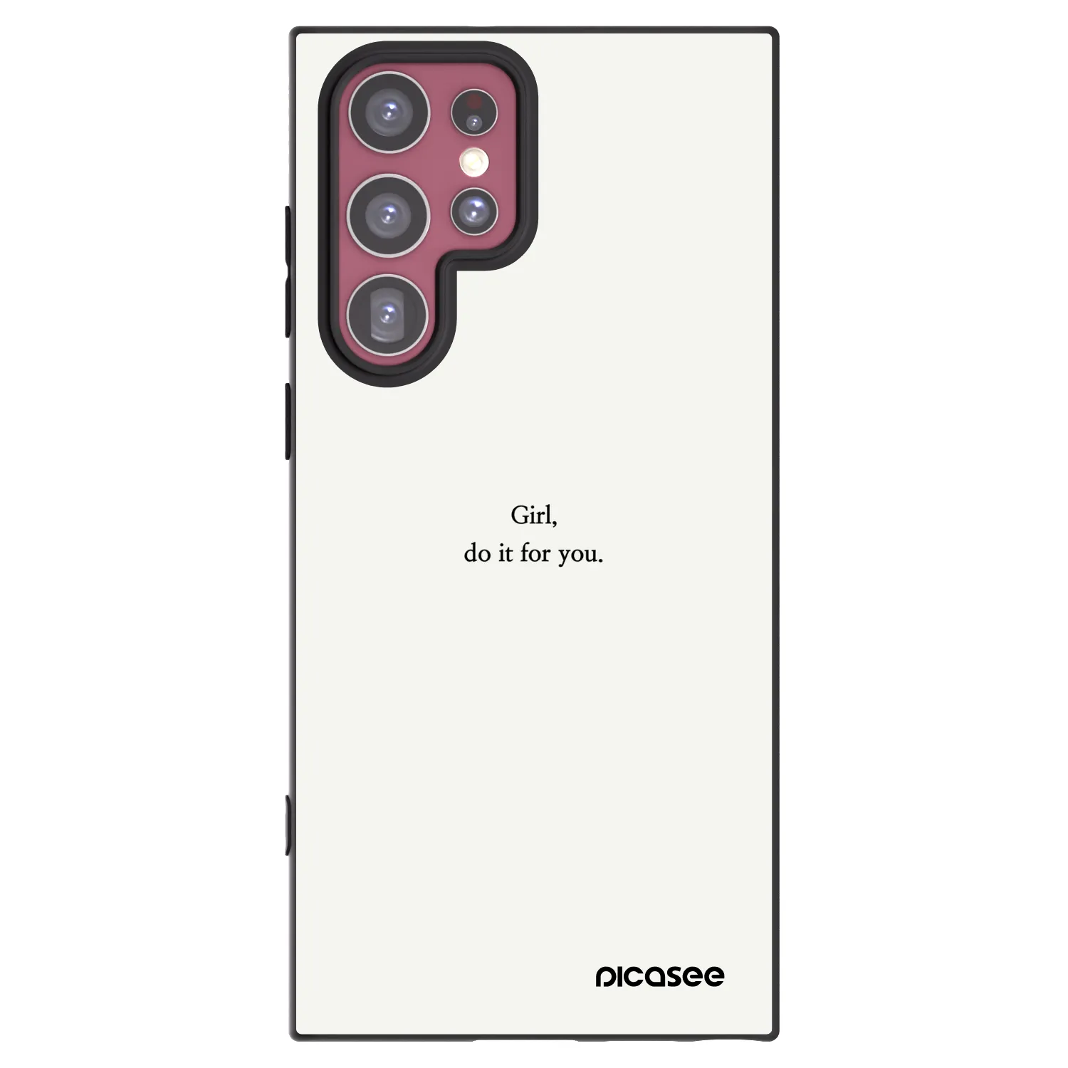 Picasee Μαύρη θήκη σιλικόνης για Samsung Galaxy S22 Ultra 5G - Girl, do it for you