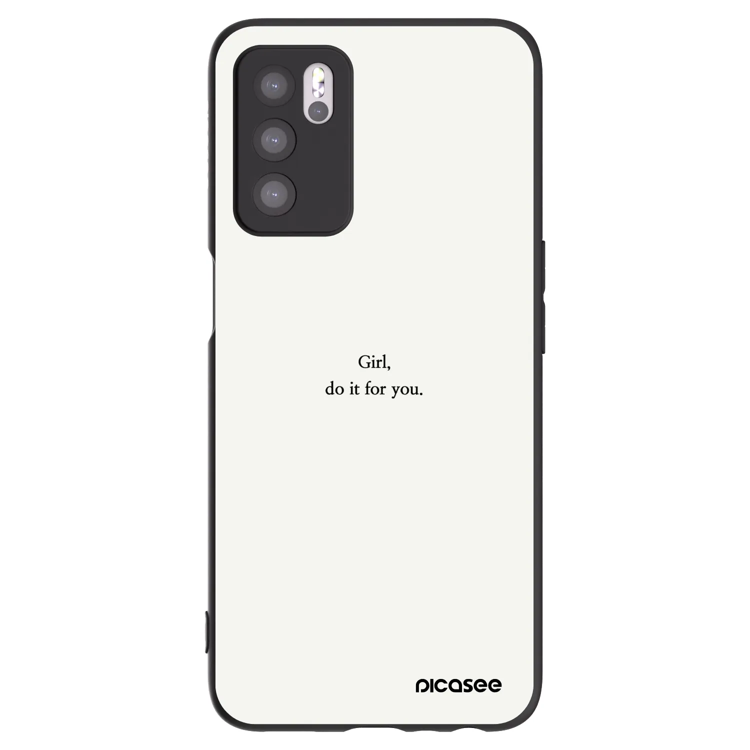 Picasee Μαύρη θήκη σιλικόνης για OPPO A16s - Girl, do it for you