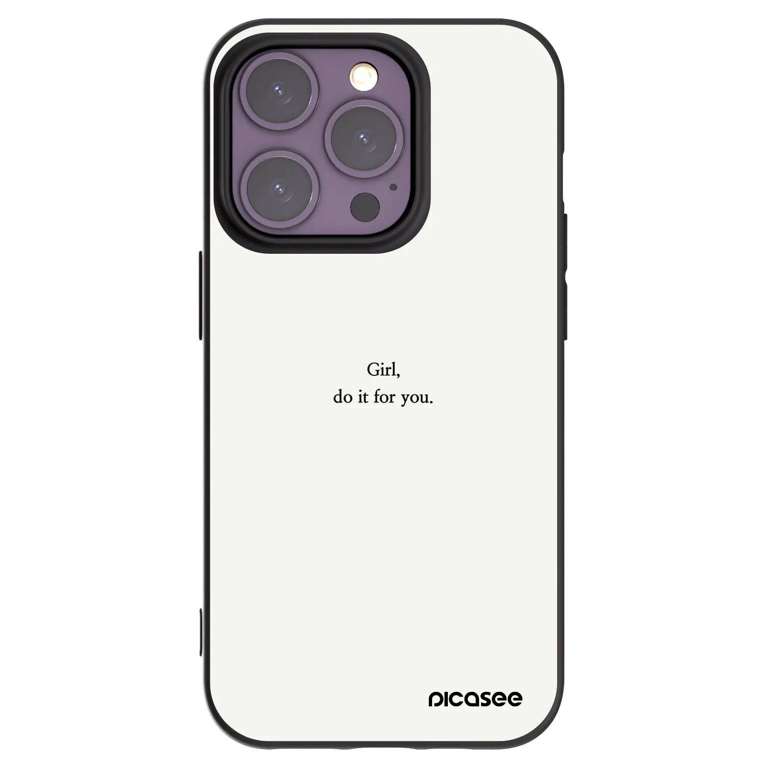 Picasee Μαύρη θήκη σιλικόνης για Apple iPhone 14 Pro - Girl, do it for you