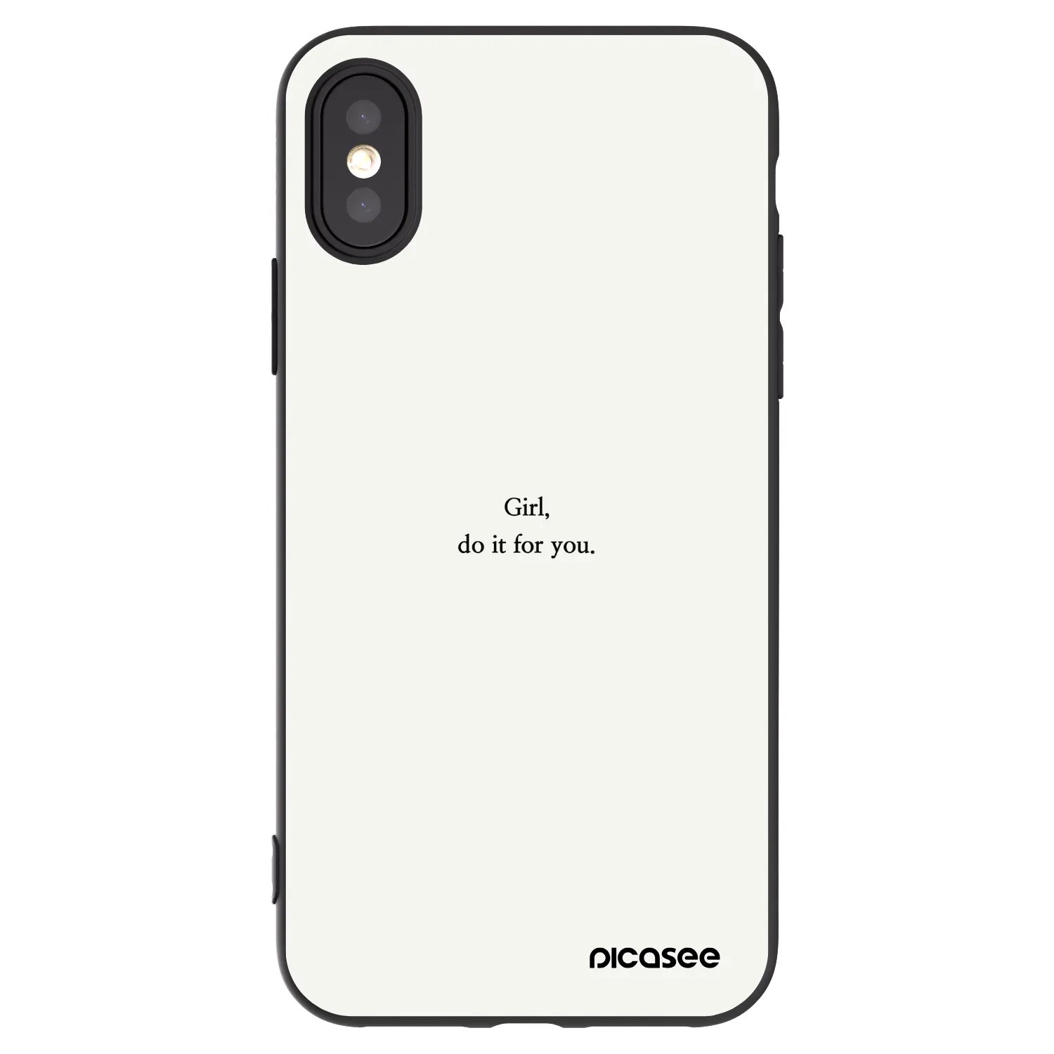 Picasee Μαύρη θήκη σιλικόνης για Apple iPhone X/XS - Girl, do it for you