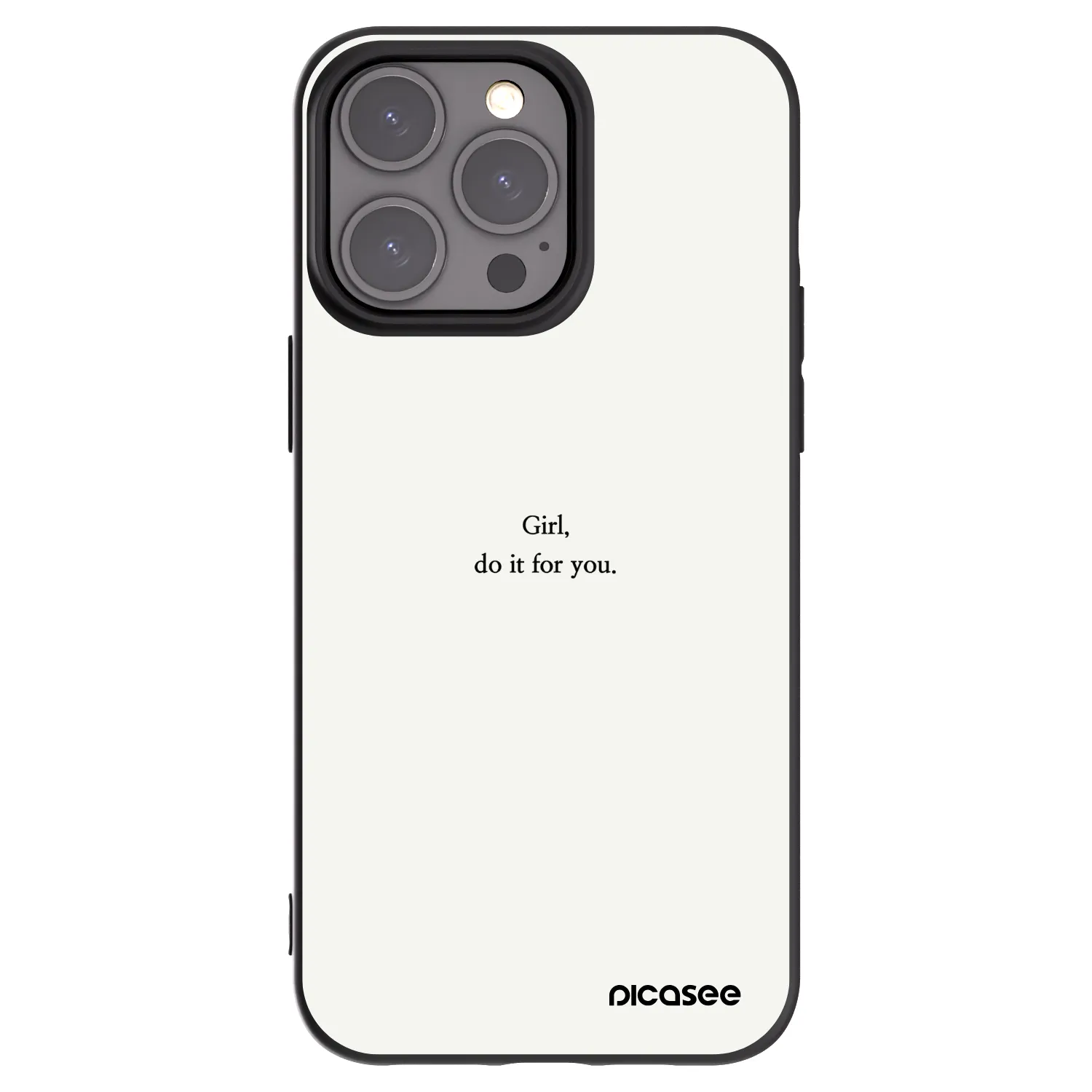 Picasee Μαύρη θήκη σιλικόνης για Apple iPhone 15 Pro Max - Girl, do it for you