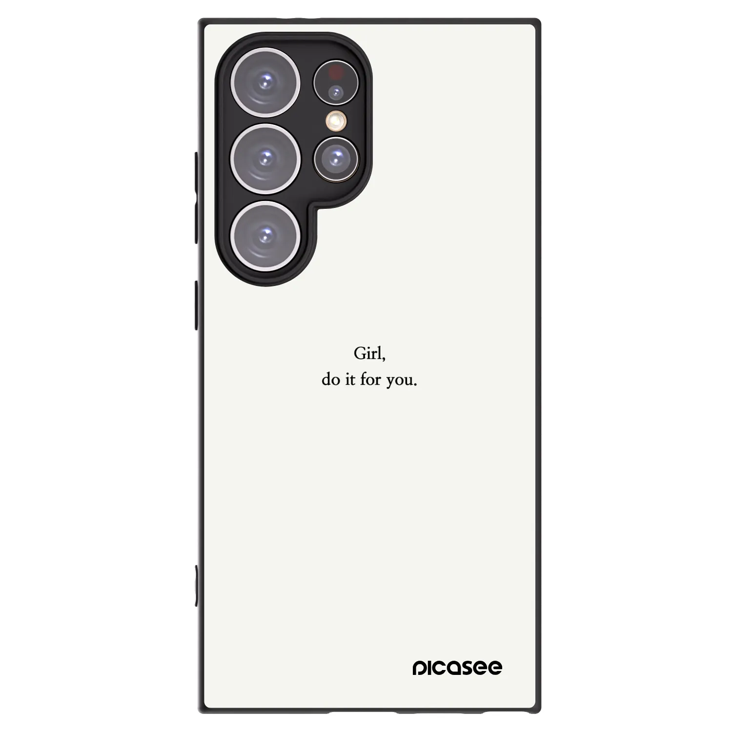 Picasee Μαύρη θήκη σιλικόνης για Samsung Galaxy S24 Ultra S928B 5G - Girl, do it for you