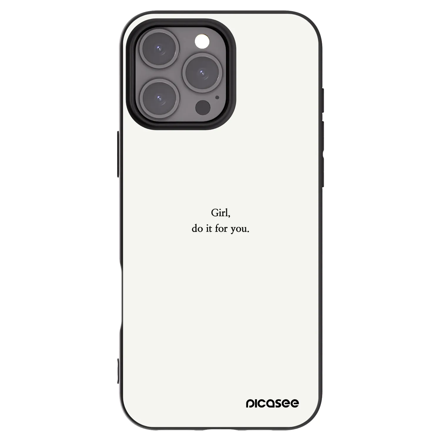 Picasee Μαύρη θήκη σιλικόνης για Apple iPhone 16 Pro Max - Girl, do it for you