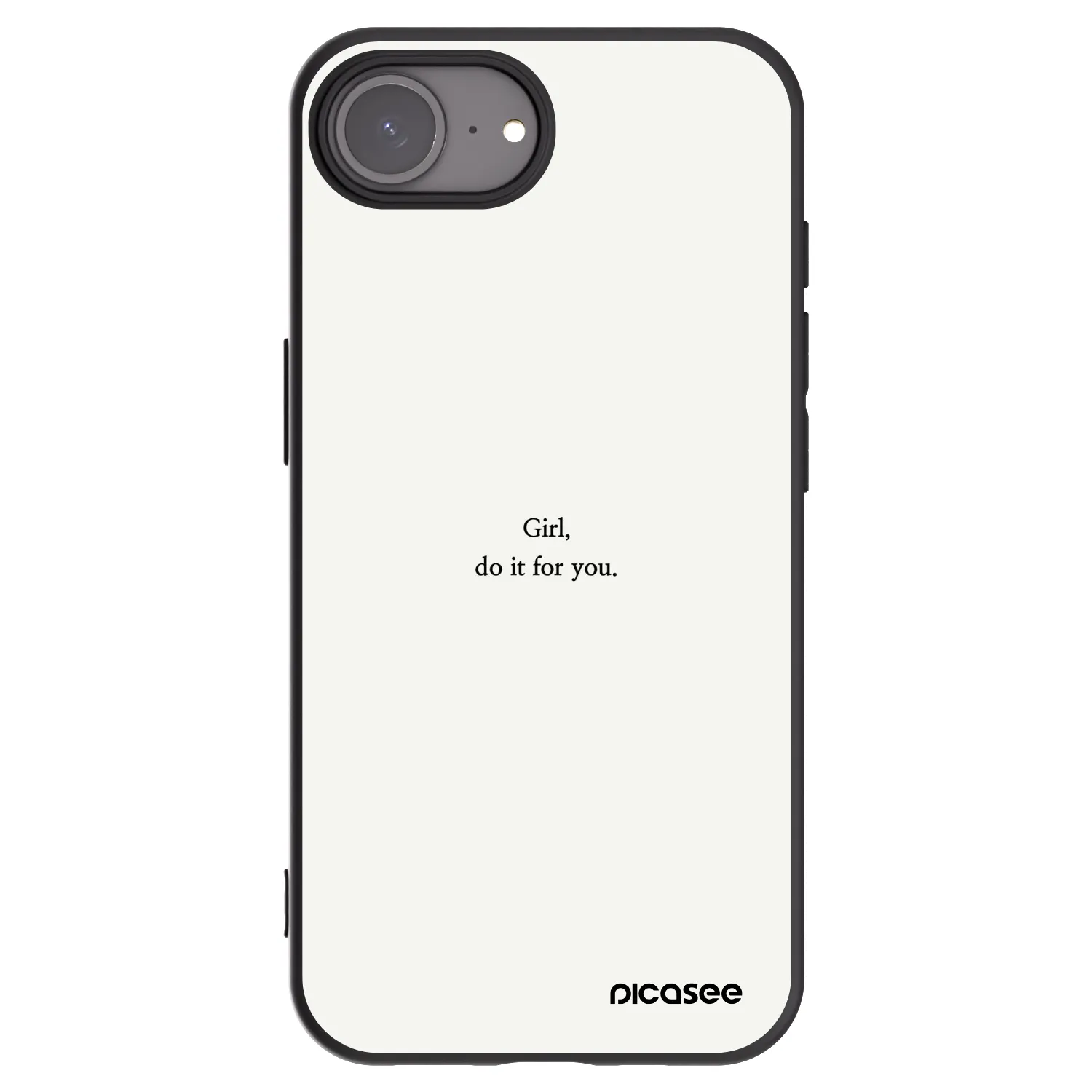 Picasee Μαύρη θήκη σιλικόνης για Apple iPhone 16e - Girl, do it for you