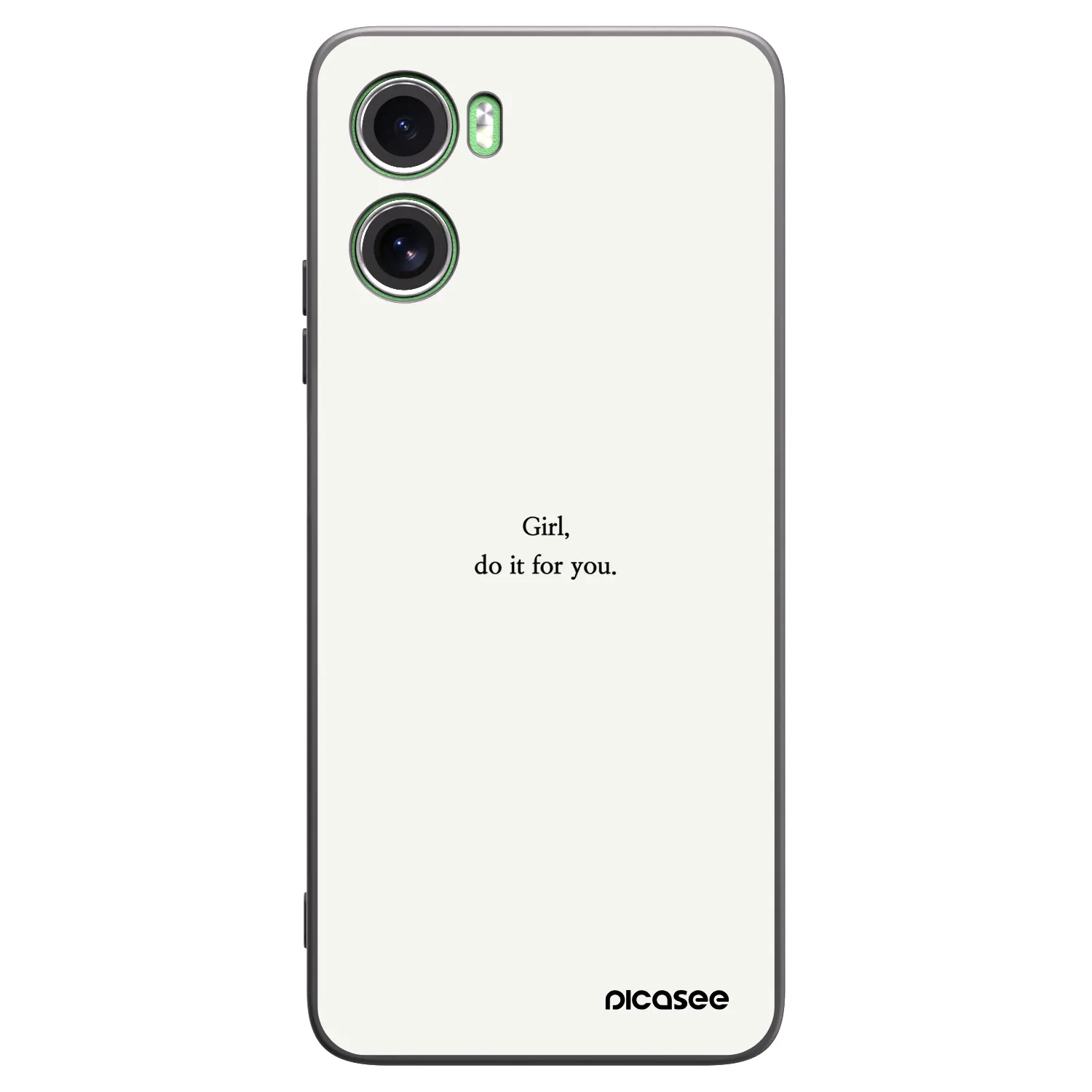 Picasee Μαύρη θήκη σιλικόνης για Motorola Moto G06 - Girl, do it for you