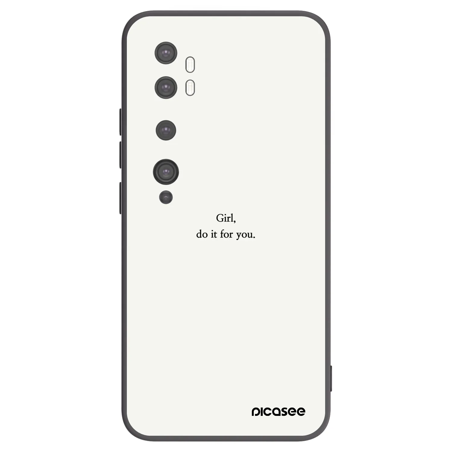 Picasee Μαύρη θήκη σιλικόνης για Xiaomi Mi Note 10 (Pro) - Girl, do it for you