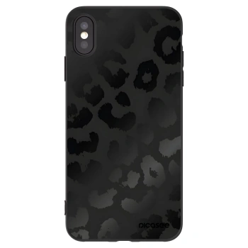 Picasee Μαύρη θήκη σιλικόνης για Apple iPhone XS Max - Midnight Leopard