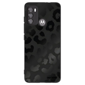 Picasee Μαύρη θήκη σιλικόνης για Motorola Moto G60 - Midnight Leopard