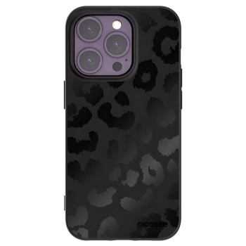 Picasee Μαύρη θήκη σιλικόνης για Apple iPhone 14 Pro - Midnight Leopard