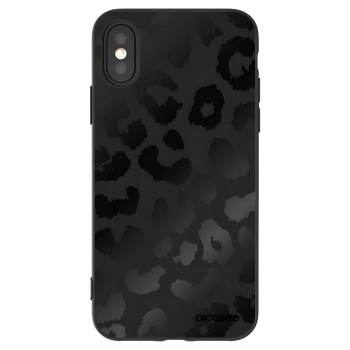 Picasee Μαύρη θήκη σιλικόνης για Apple iPhone X/XS - Midnight Leopard