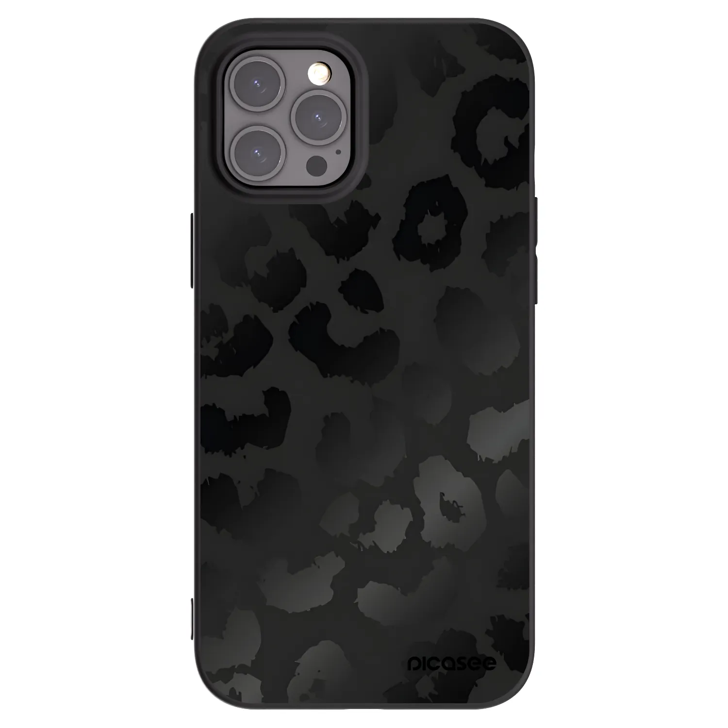 Picasee Μαύρη θήκη σιλικόνης για Apple iPhone 12 Pro Max - Midnight Leopard