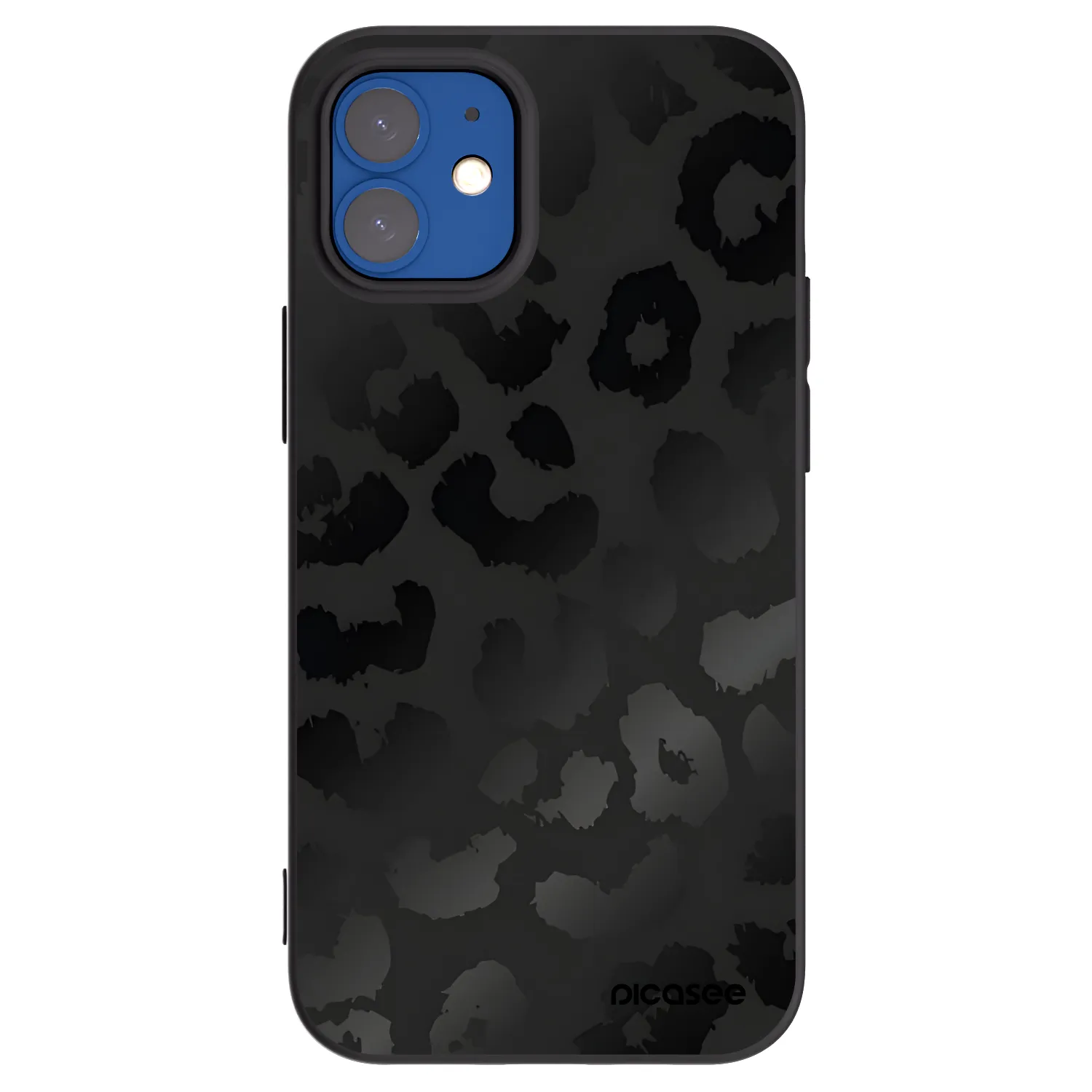 Picasee Μαύρη θήκη σιλικόνης για Apple iPhone 12 mini - Midnight Leopard