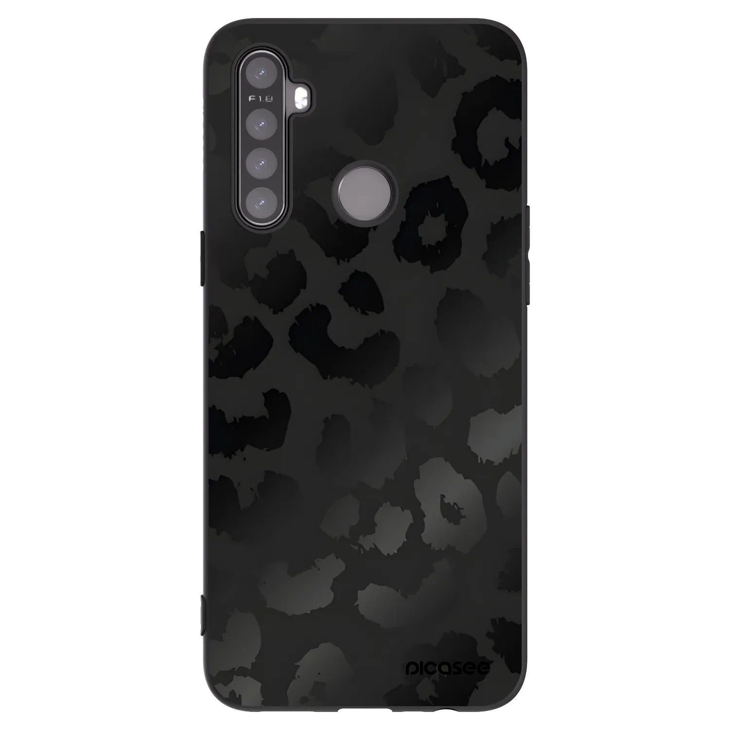 Picasee Μαύρη θήκη σιλικόνης για Realme 6i - Midnight Leopard
