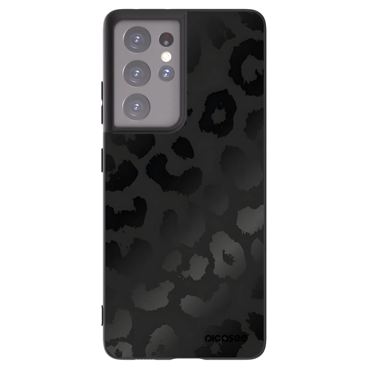 Picasee Μαύρη θήκη σιλικόνης για Samsung Galaxy S21 Ultra 5G G998B - Midnight Leopard