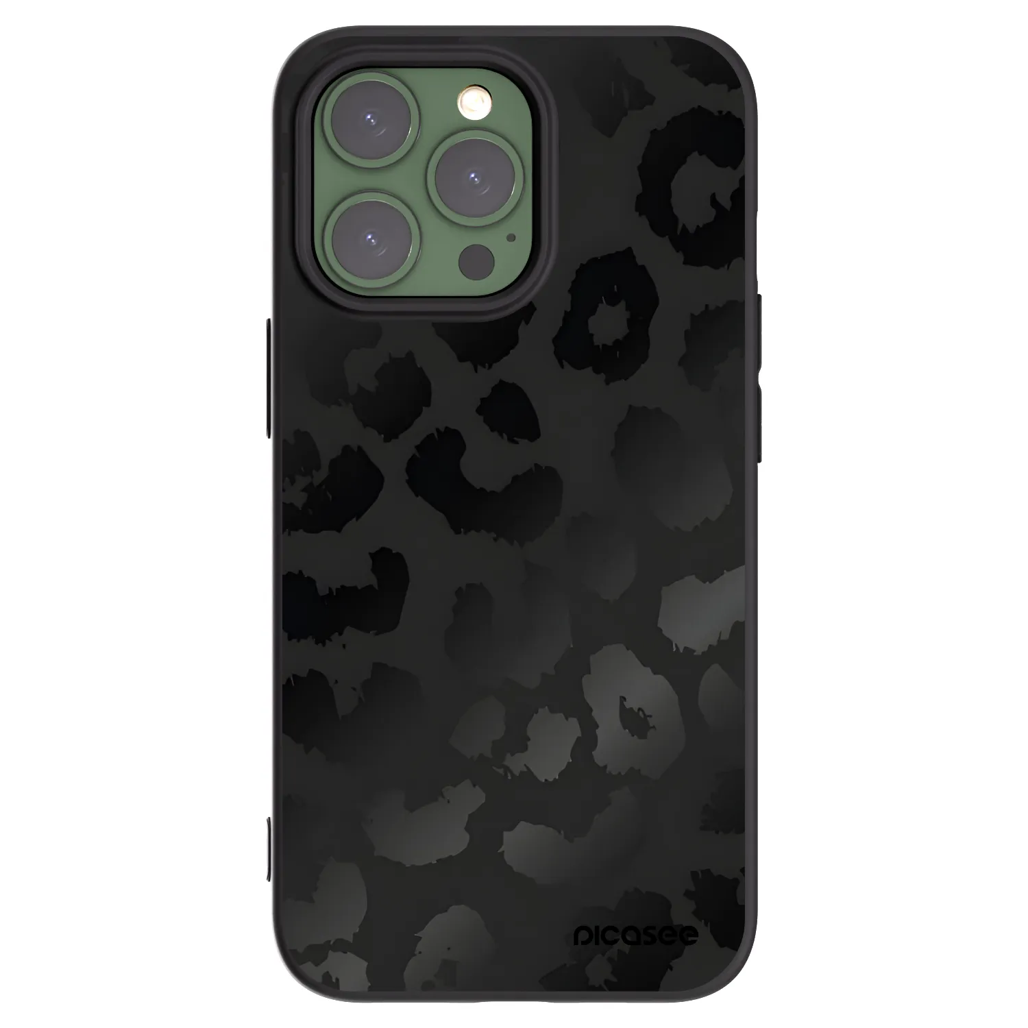 Picasee Μαύρη θήκη σιλικόνης για Apple iPhone 13 Pro - Midnight Leopard