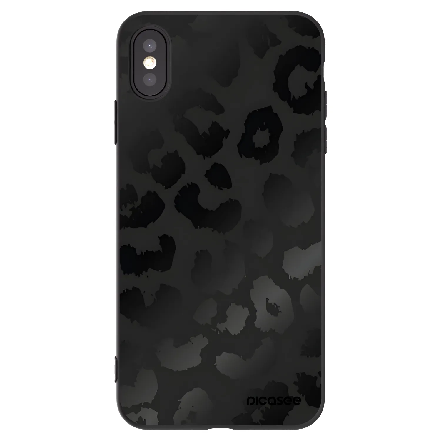 Picasee Μαύρη θήκη σιλικόνης για Apple iPhone XS Max - Midnight Leopard