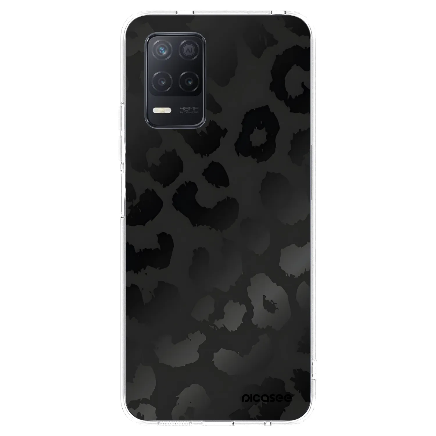 Picasee διαφανής θήκη σιλικόνης Realme 8 5G - Midnight Leopard